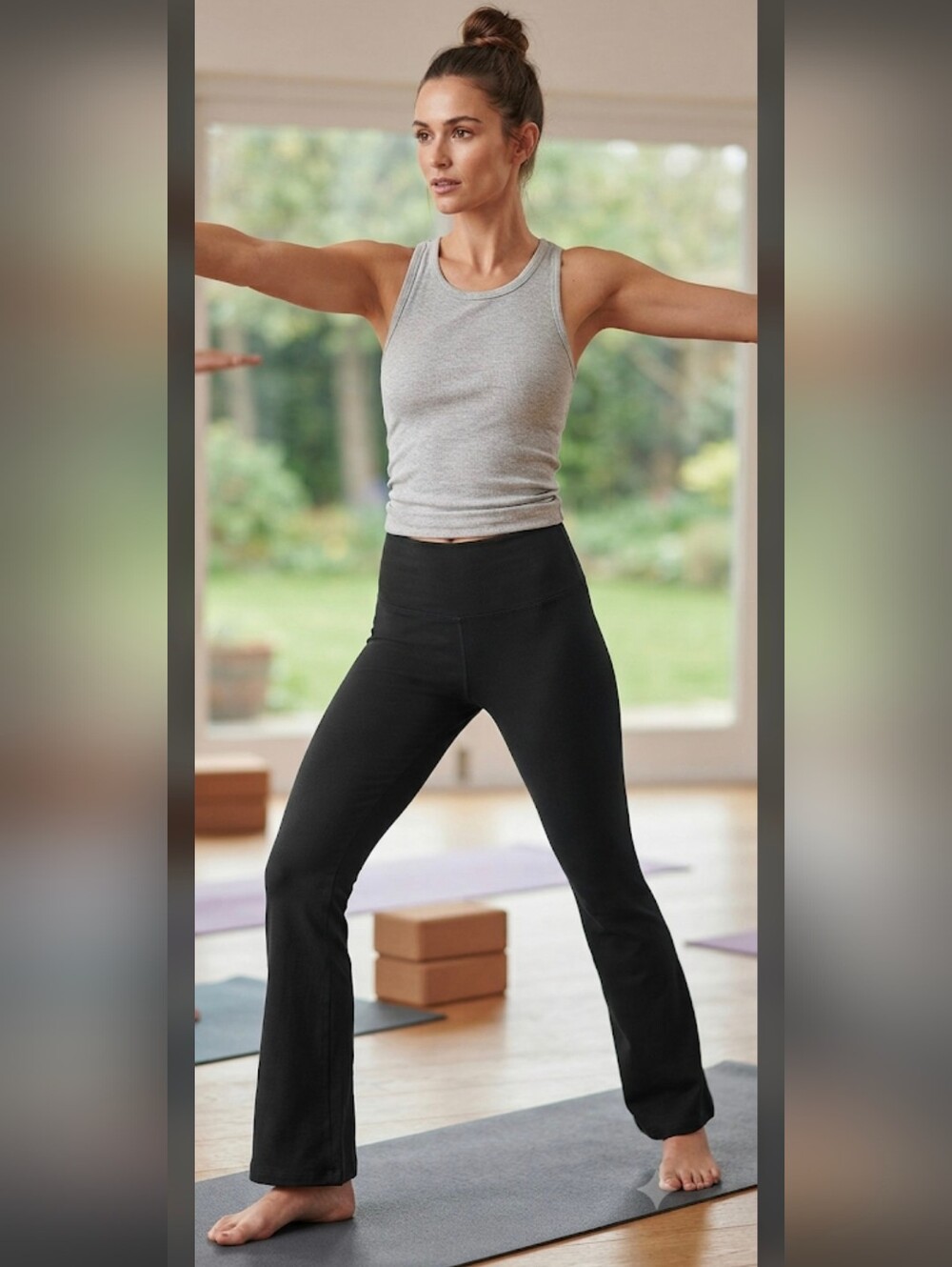 RBX Women’s Black Flare Yoga Leggings Size M High Rise Comfy Workout Pants EUC